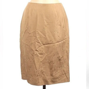 Dana Buchman | Wool Silk Skirt Beaded, Embroidered & Sequin Accents Size 6